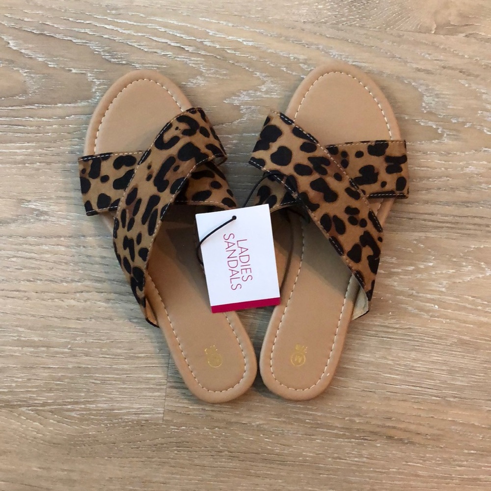 Leopard Criss Cross Slide